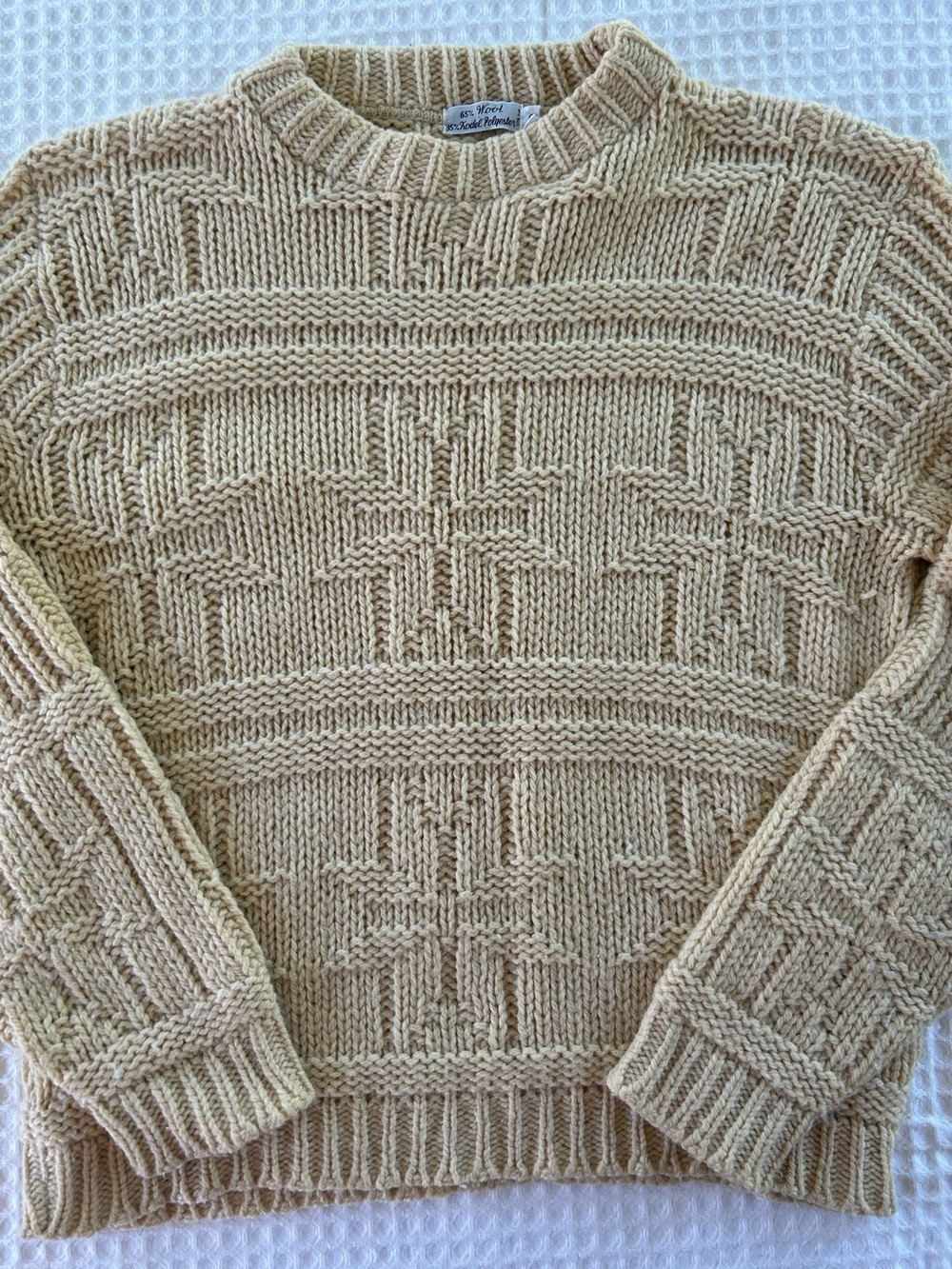 Vintage Wool Blend Sweater Large Fisherman Neutral Coastal Gorpcore